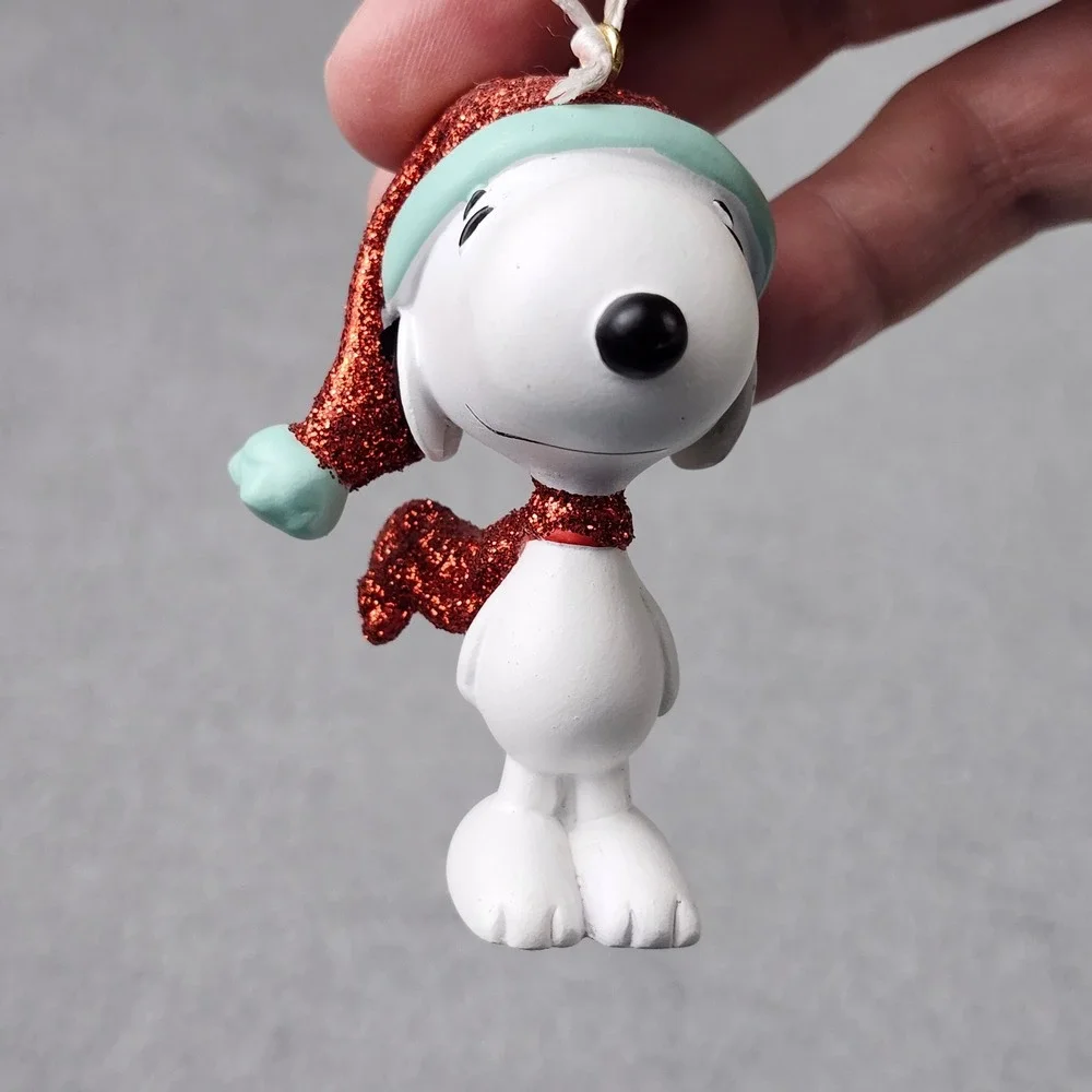 Vintage Peanuts Snoopy Christmas Ornament Set of 3 Woodstock Whitmans Mailbox